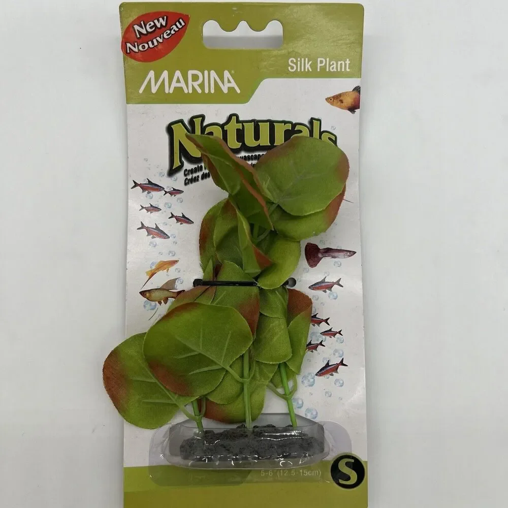 NWT Fish Aquarium Silk And Plastic Plants Bundle Of 4 Orange Green